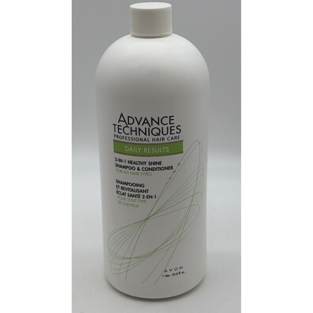 NEW Avon Advance Techniques 2-in-1 Shampoo & Conditioner LITER 33.8 Oz. No Seal